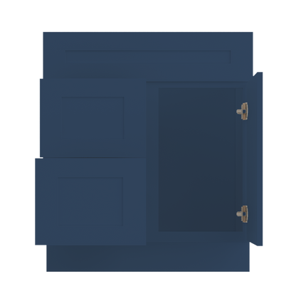 30 in W x 34 1/2 in H x 21 in D Vanity Sink Base Cabinet with Right Drawers Danbury Blue - Bathroom Vanities