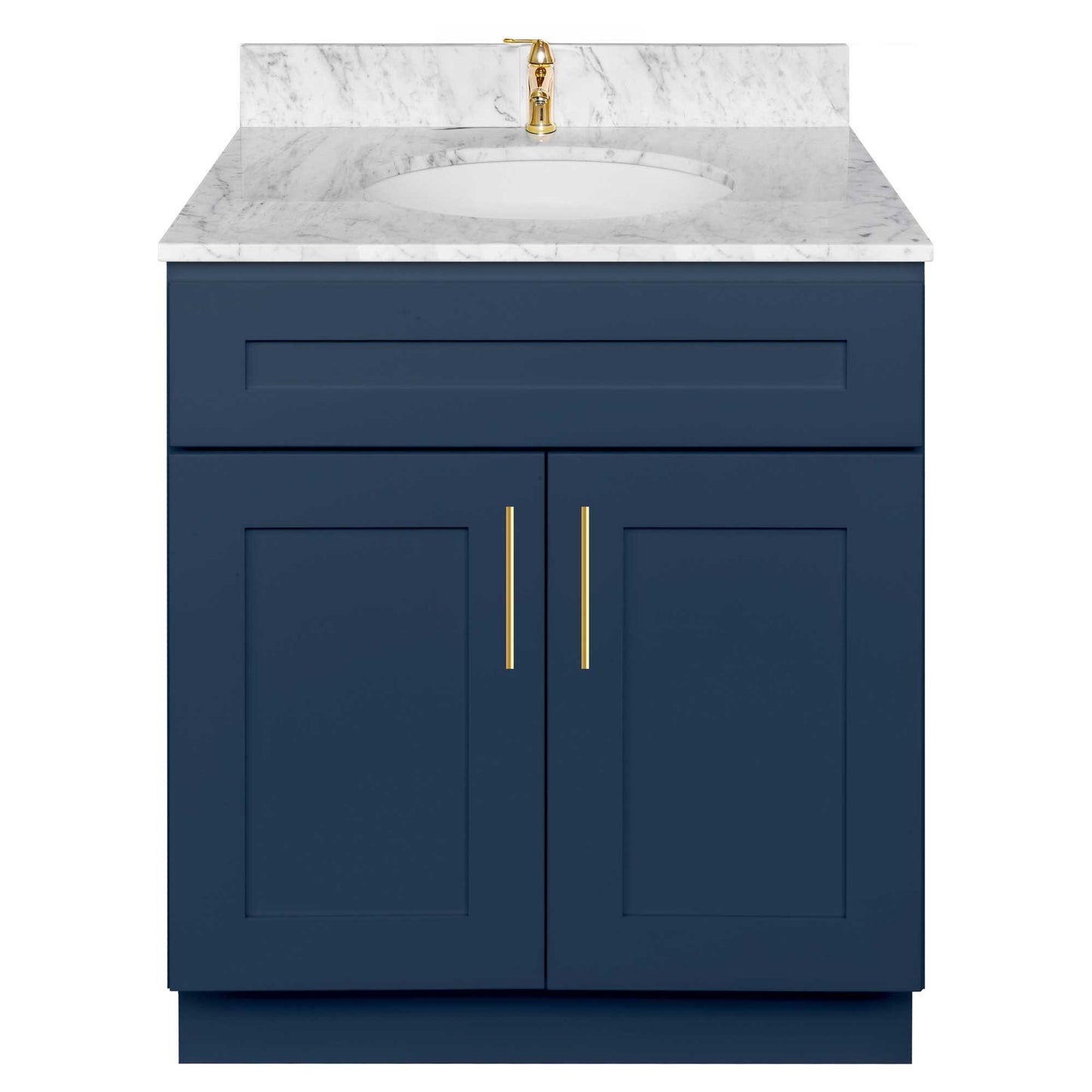 30 in W x 34.5 in. H x 21 in. D Vanity Sink Base Cabinet VSB3021345 Danbury Blue LessCare - Bathroom Vanities