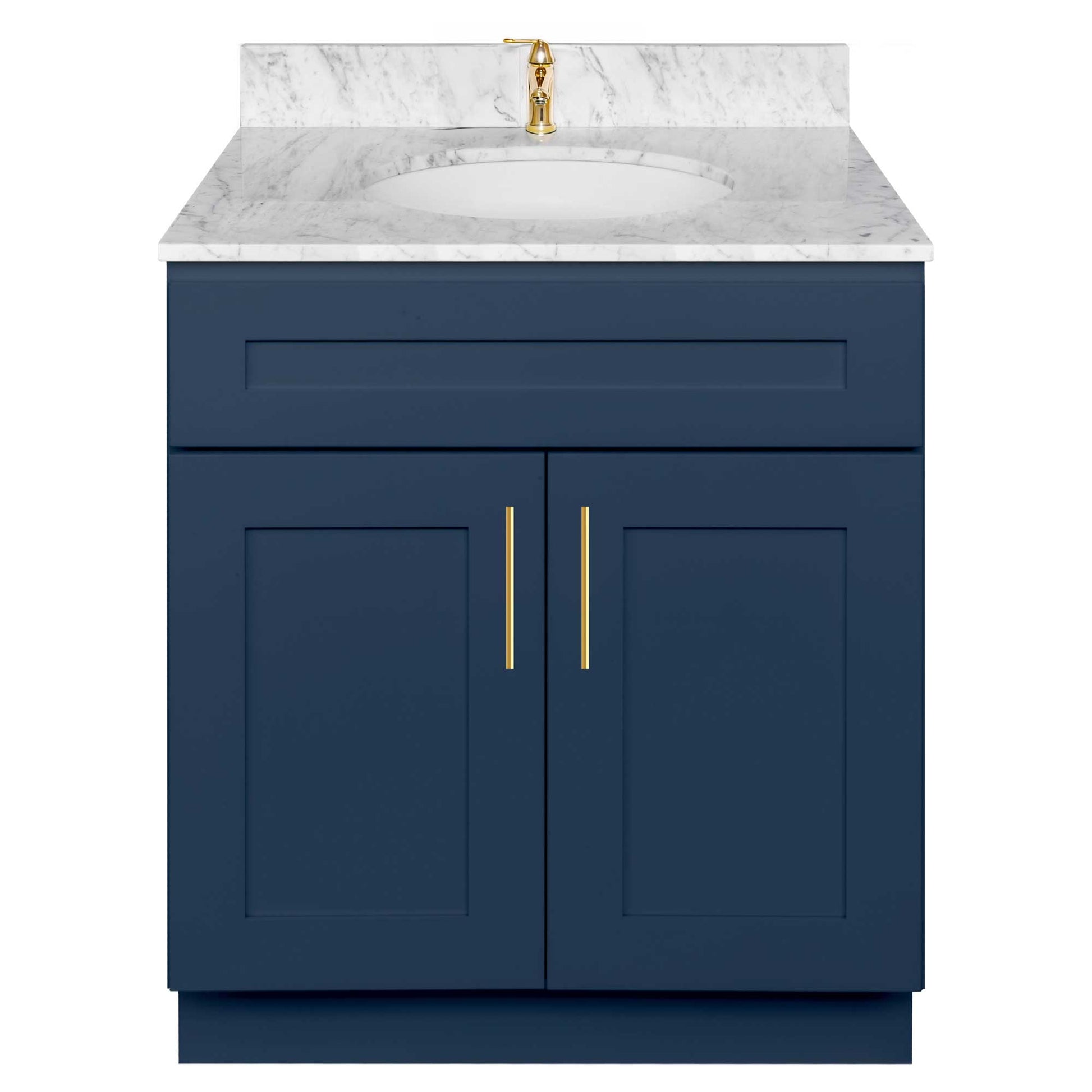 30 in W x 34.5 in. H x 21 in. D Vanity Sink Base Cabinet VSB3021345 Danbury Blue LessCare - Bathroom Vanities