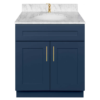 30 in W x 34.5 in. H x 21 in. D Vanity Sink Base Cabinet VSB3021345 Danbury Blue LessCare - Bathroom Vanities