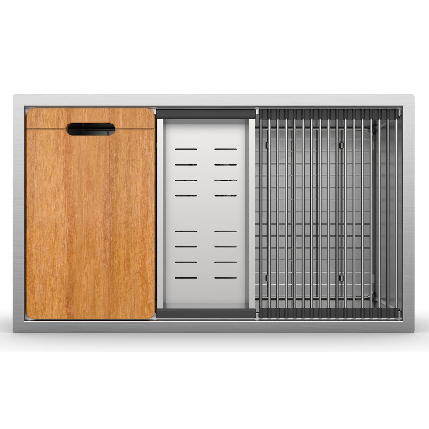 30 in Zero-Radius Dual Mount Stainless Steel Single Bowl Kitchen Sink with Workstation - Sinks