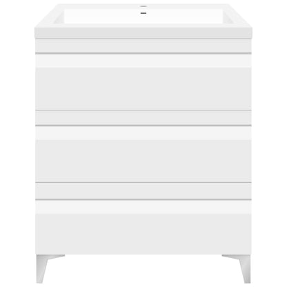 30’’ W Freestanding Modern White Vanity LV8B-30W with Square Sink Top - Bathroom Vanities