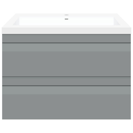 30’’ W Wall-Mount Modern Gray Vanity LV8W-30G with Square Sink Top - Bathroom Vanities