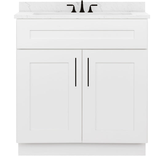 30 W x 21 D x 34.5 H Vanity Sink Base Cabinet - Alpina White - Bathroom Vanities