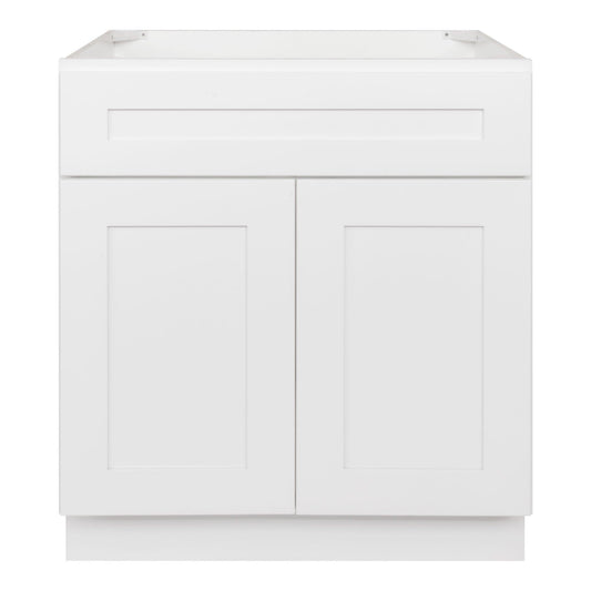 30 W x 21 D x 34.5 H Vanity Sink Base Cabinet - Alpina White - Bathroom Vanities
