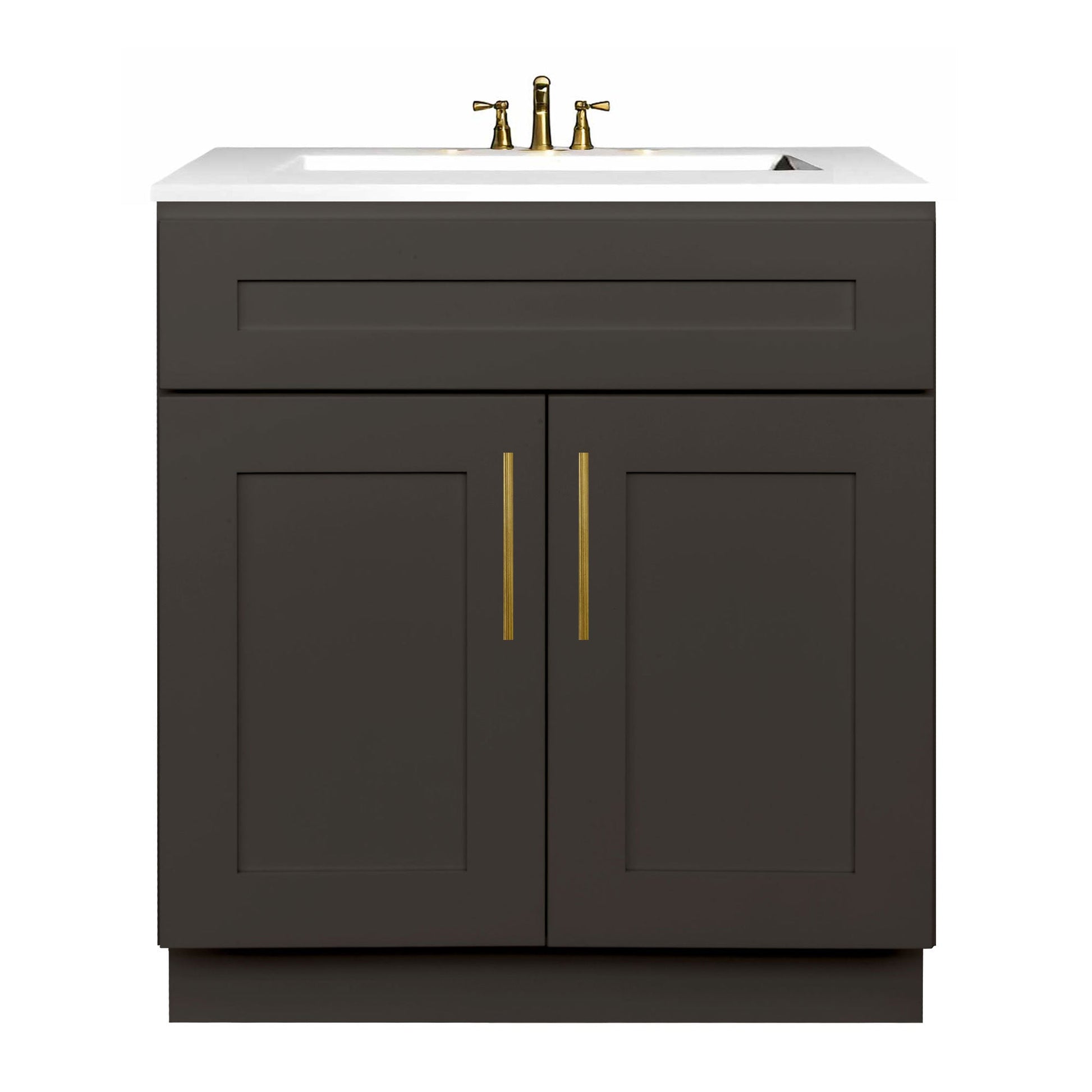 30 W x 21 D x 34.5 H Vanity Sink Base Cabinet Avalon Charcoal Bathroom Vanities