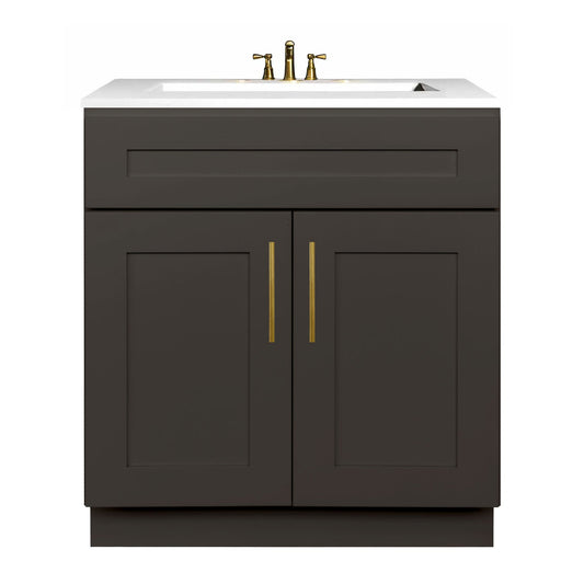 30 W x 21 D x 34.5 H Vanity Sink Base Cabinet Avalon Charcoal Bathroom Vanities