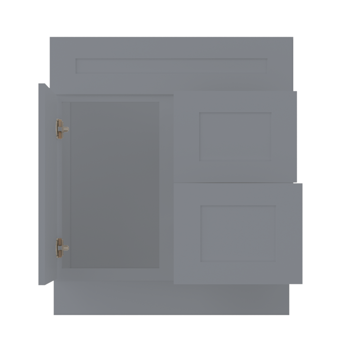 30 W x 21 D x 34.5 H Vanity Sink Base Cabinet with Left Drawers - Colonial Gray - Bathroom Vanities