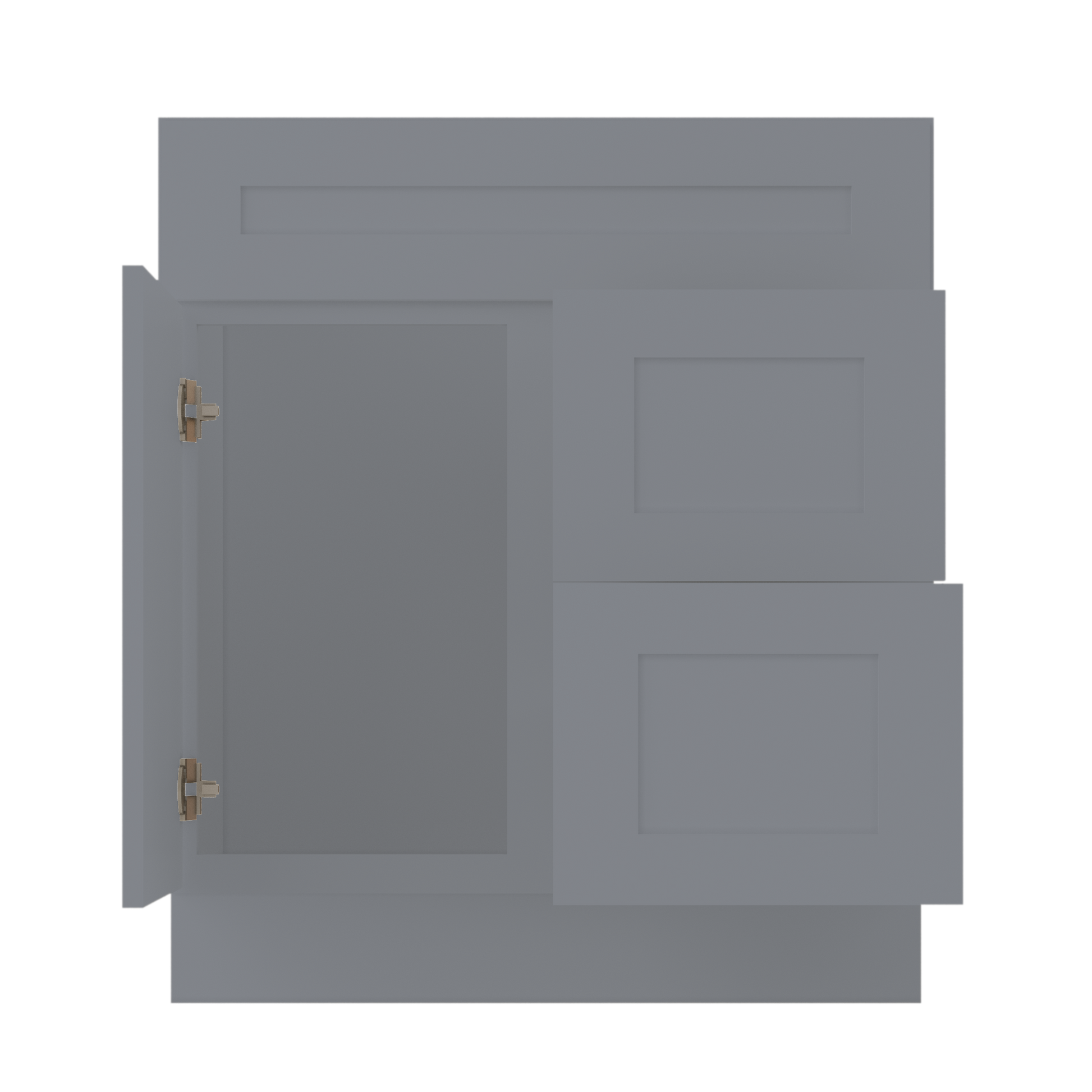 30 W x 21 D x 34.5 H Vanity Sink Base Cabinet with Left Drawers - Colonial Gray - Bathroom Vanities