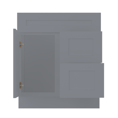 30 W x 21 D x 34.5 H Vanity Sink Base Cabinet with Left Drawers - Colonial Gray - Bathroom Vanities