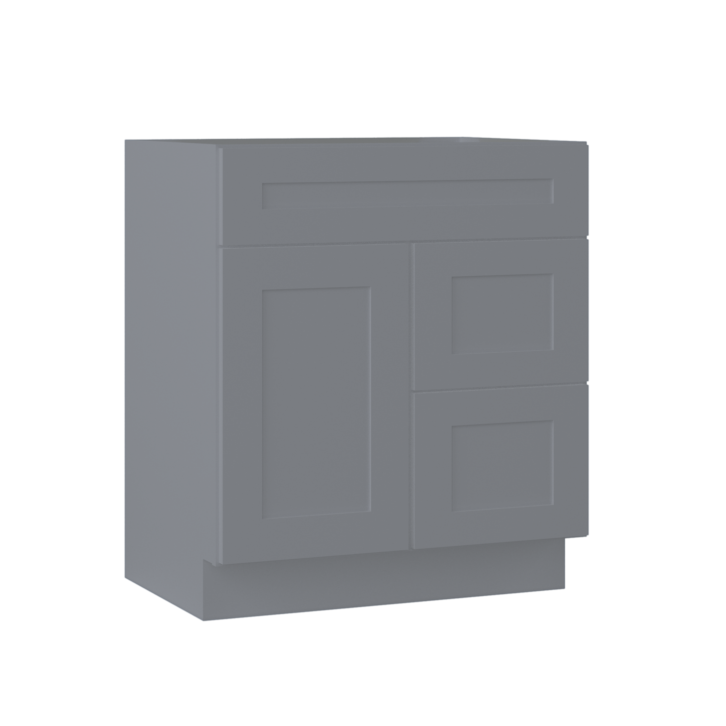 30 W x 21 D x 34.5 H Vanity Sink Base Cabinet with Left Drawers - Colonial Gray - Bathroom Vanities