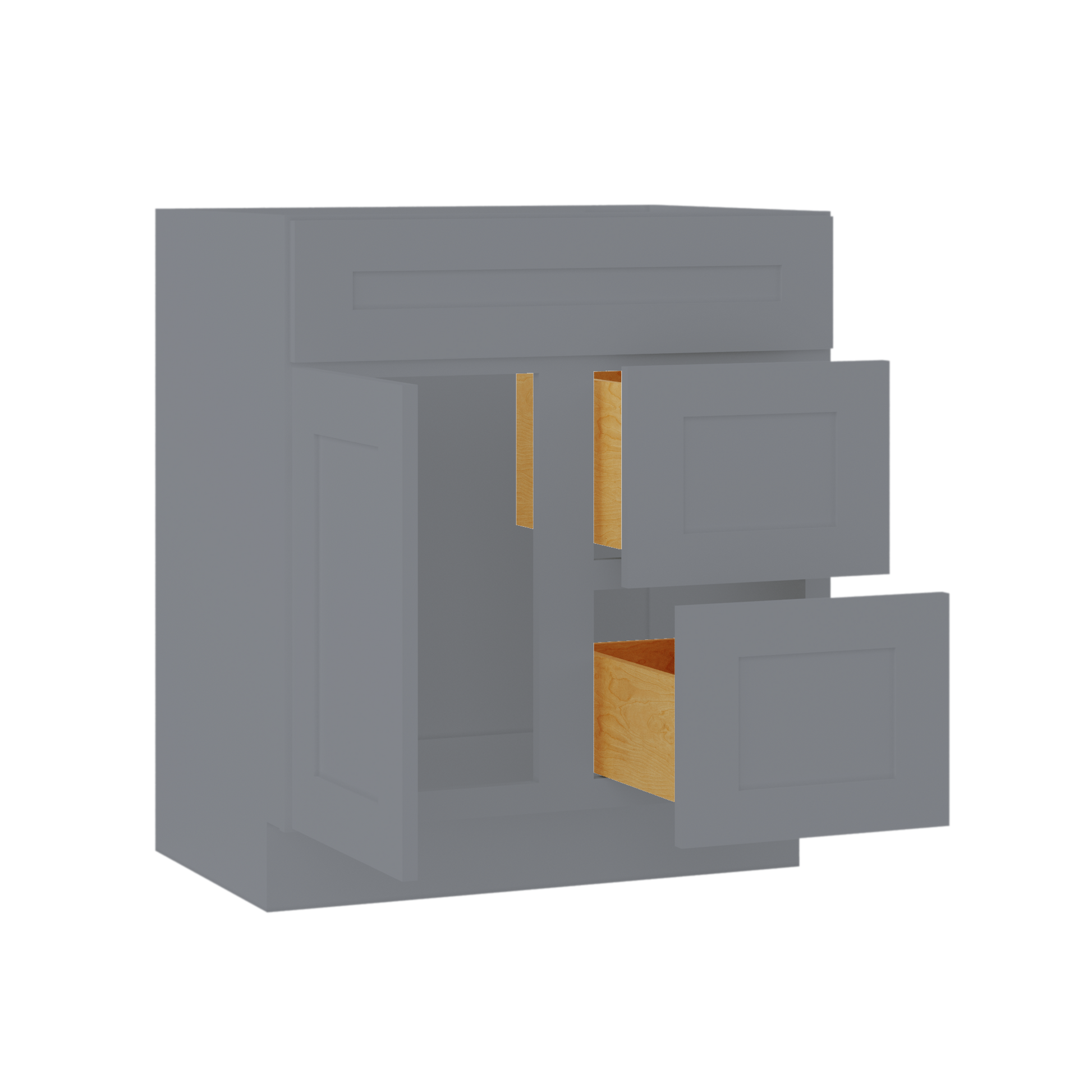 30 W x 21 D x 34.5 H Vanity Sink Base Cabinet with Left Drawers - Colonial Gray - Bathroom Vanities