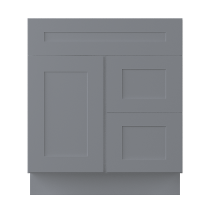 30 W x 21 D x 34.5 H Vanity Sink Base Cabinet with Left Drawers - Colonial Gray - Bathroom Vanities