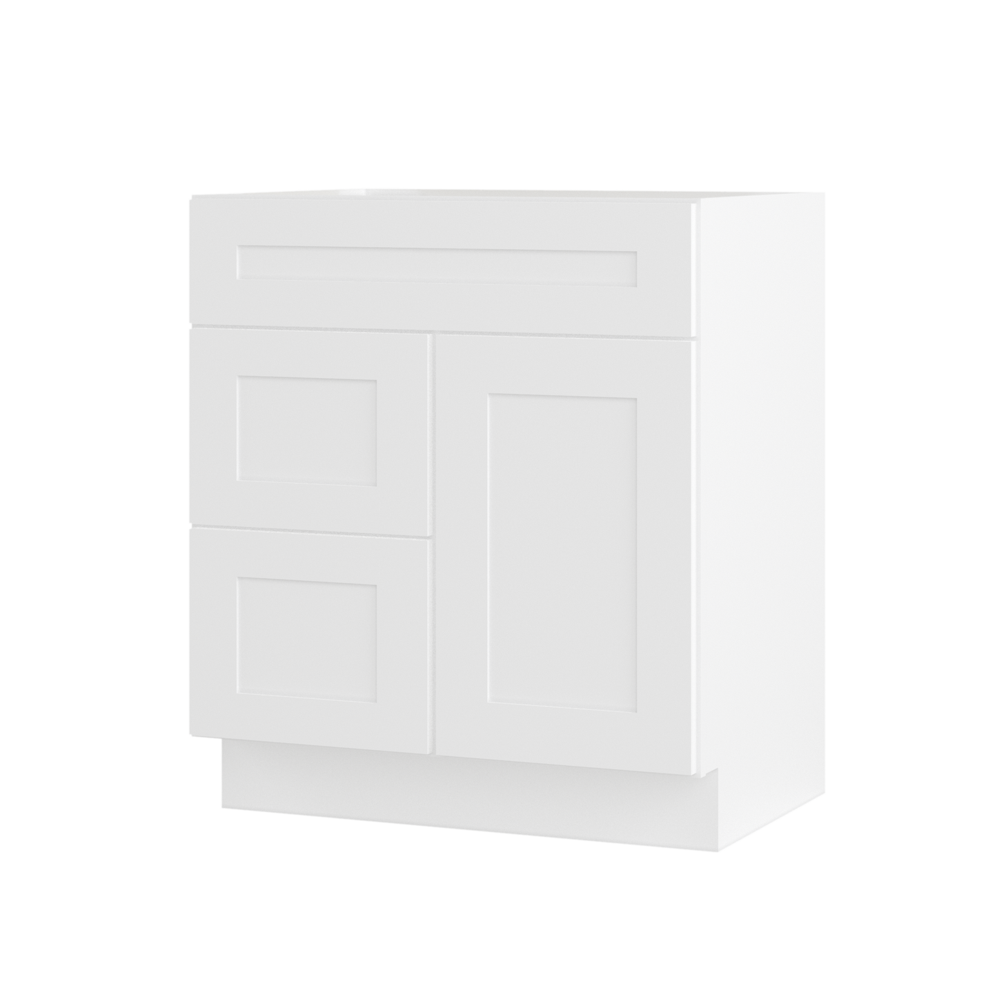 30 W x 21 D x 34.5 H Vanity Sink Base Cabinet with Left Drawers - Alpina White - Bathroom Vanities