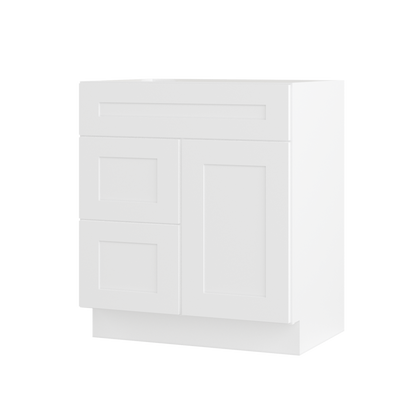 30 W x 21 D x 34.5 H Vanity Sink Base Cabinet with Left Drawers - Alpina White - Bathroom Vanities