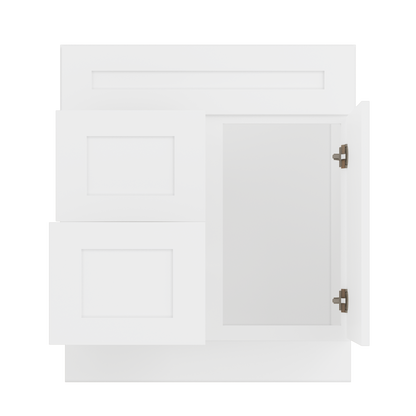 30 W x 21 D x 34.5 H Vanity Sink Base Cabinet with Left Drawers - Alpina White - Bathroom Vanities