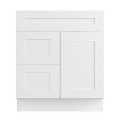 30 W x 21 D x 34.5 H Vanity Sink Base Cabinet with Left Drawers - Alpina White - Bathroom Vanities