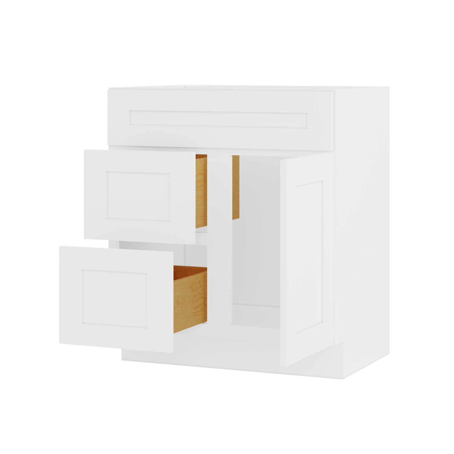 30 W x 21 D x 34.5 H Vanity Sink Base Cabinet with Left Drawers - Alpina White - Bathroom Vanities