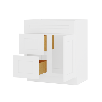 30 W x 21 D x 34.5 H Vanity Sink Base Cabinet with Left Drawers - Alpina White - Bathroom Vanities