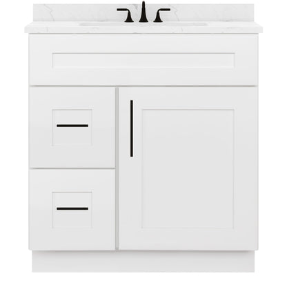 30 W x 21 D x 34.5 H Vanity Sink Base Cabinet with Left Drawers - Alpina White - Bathroom Vanities
