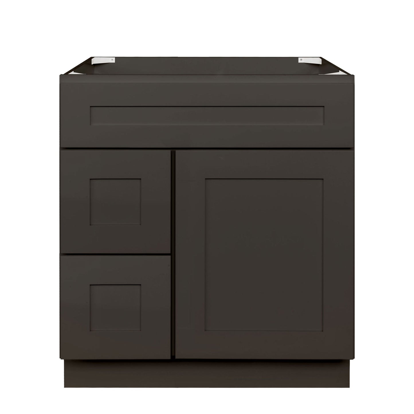 30 W x 21 D x 34.5 H Vanity Sink Base Cabinet With Left Side Drawers Avalon Charcoal Bathroom Vanities