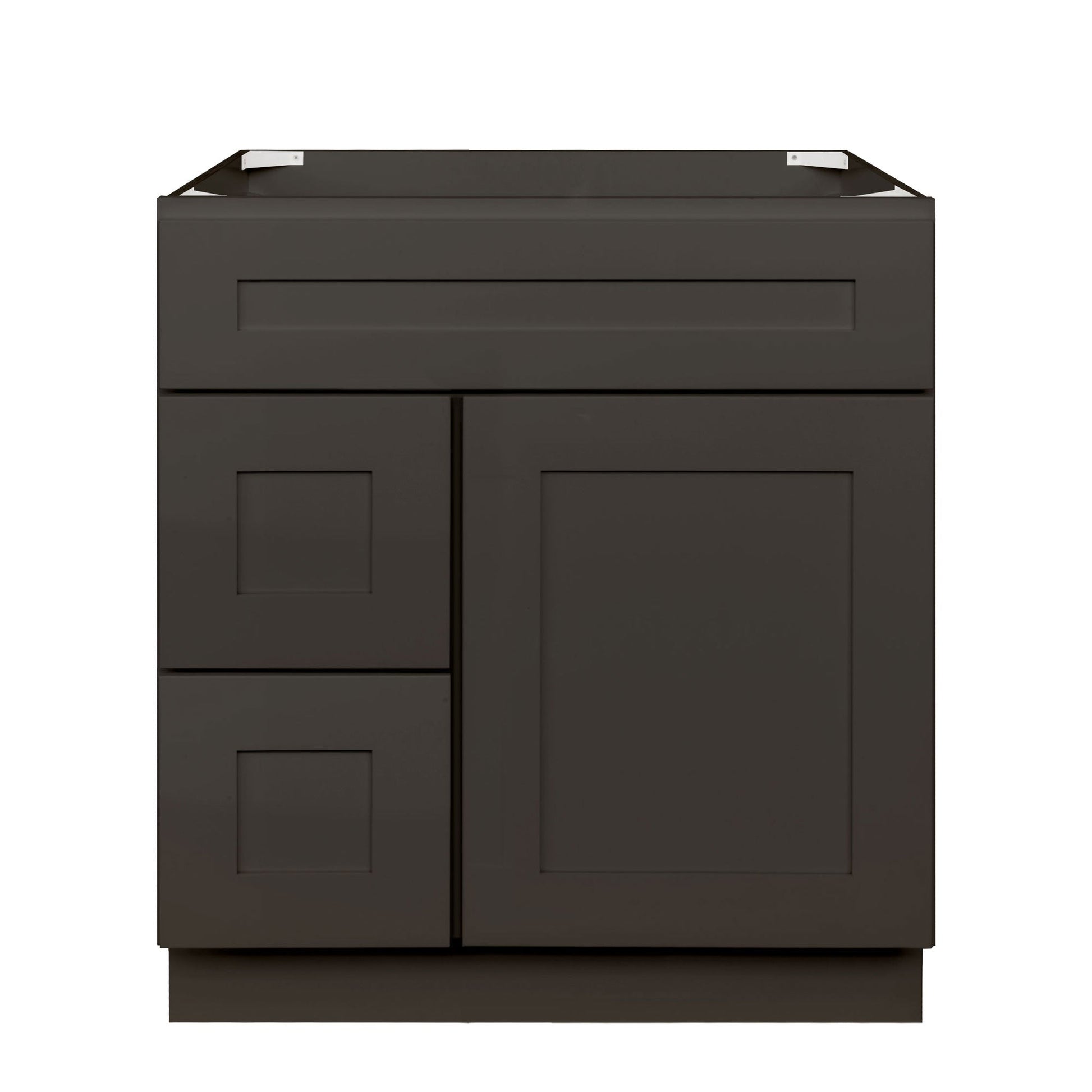 30 W x 21 D x 34.5 H Vanity Sink Base Cabinet With Left Side Drawers Avalon Charcoal Bathroom Vanities