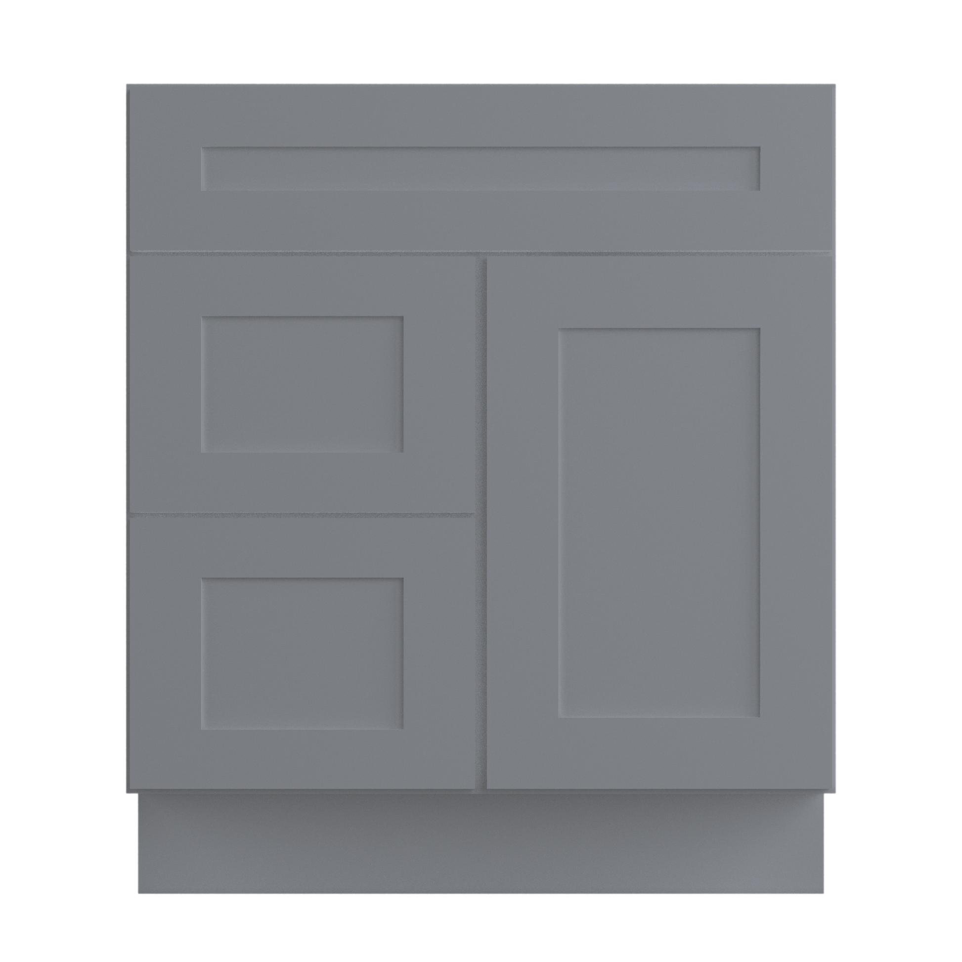 30 W x 21 D x 34.5 H Vanity Sink Base Cabinet with Right Drawers - Colonial Gray - Bathroom Vanities