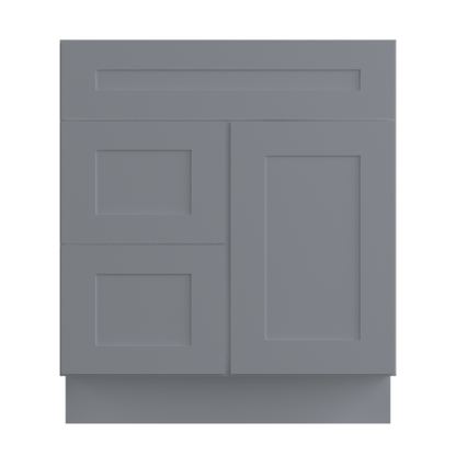 30 W x 21 D x 34.5 H Vanity Sink Base Cabinet with Right Drawers - Colonial Gray - Bathroom Vanities