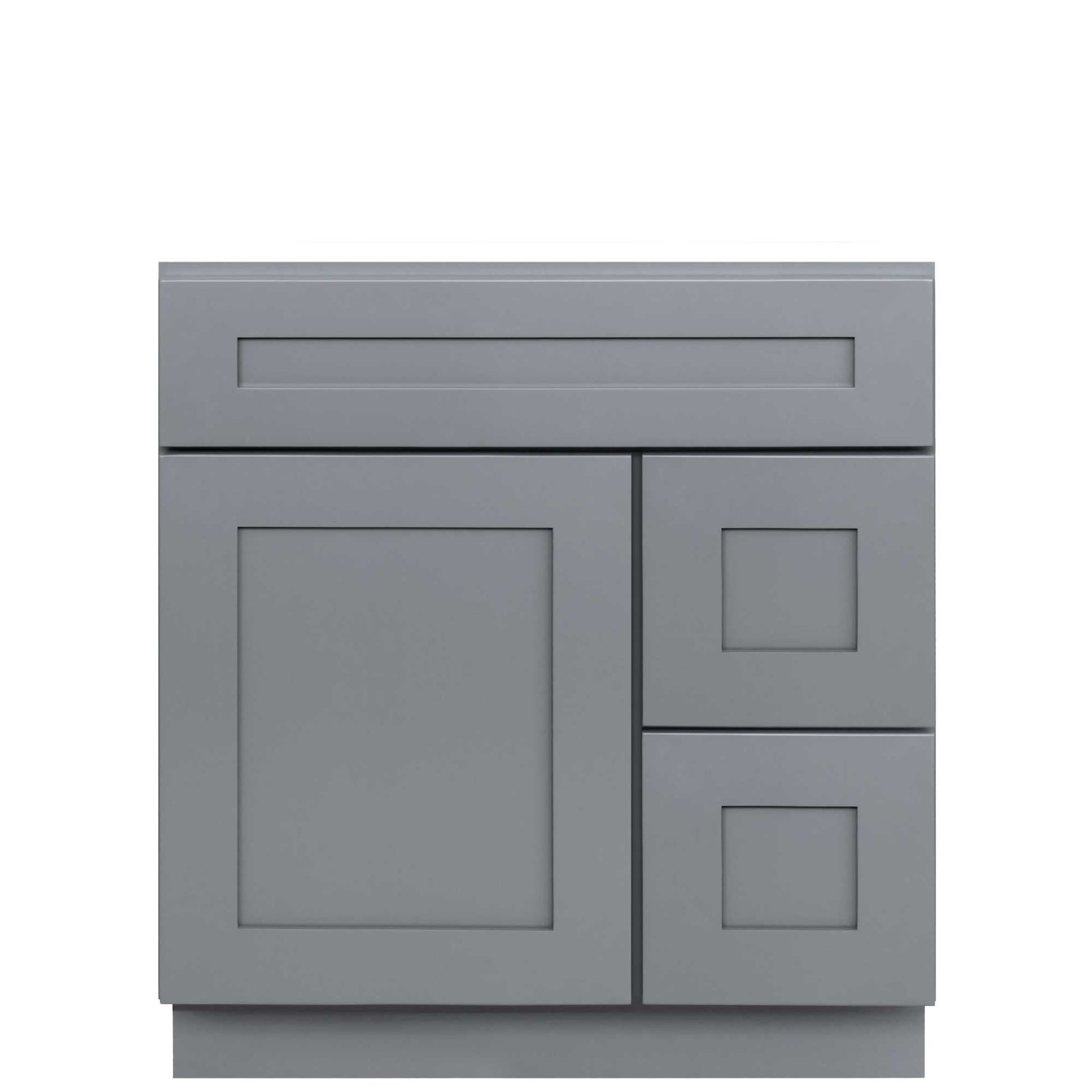30 W x 21 D x 34.5 H Vanity Sink Base Cabinet with Right Drawers - Colonial Gray - Bathroom Vanities