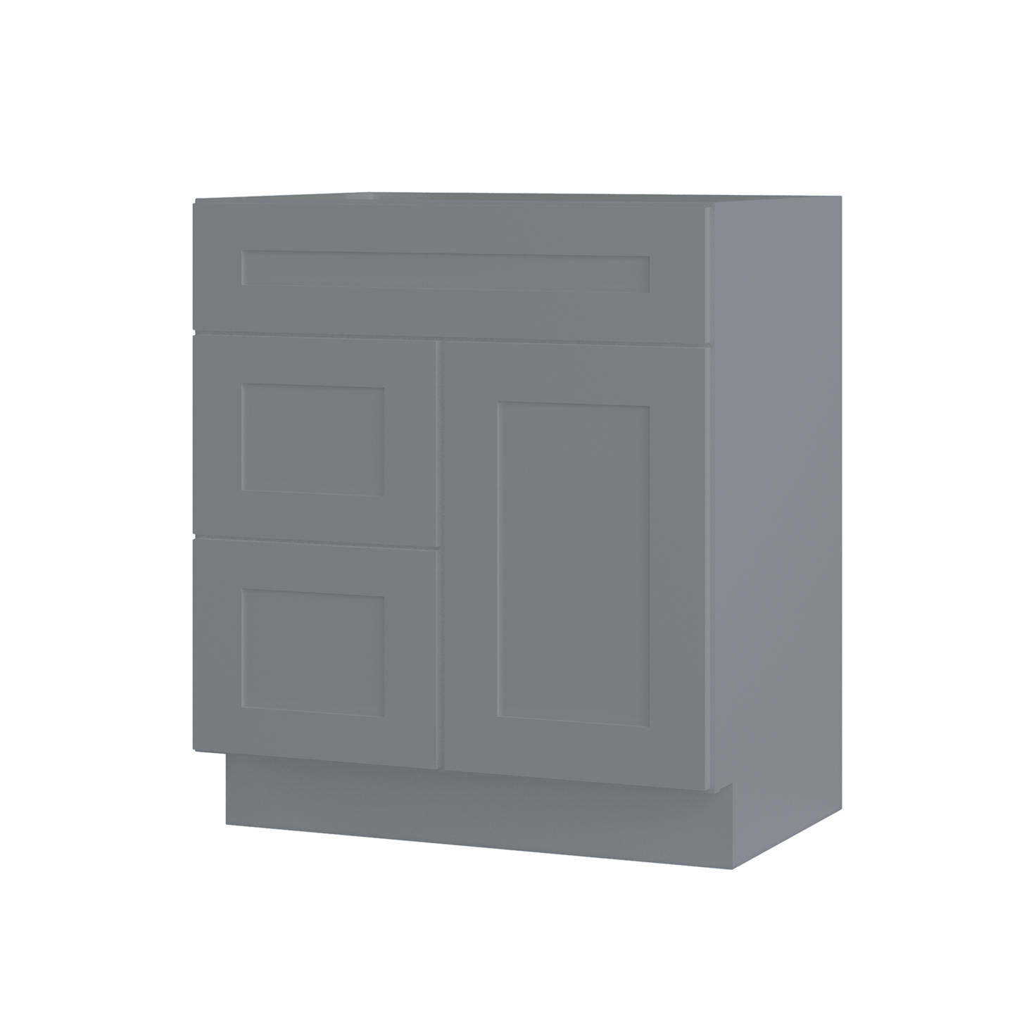 30 W x 21 D x 34.5 H Vanity Sink Base Cabinet with Right Drawers - Colonial Gray - Bathroom Vanities