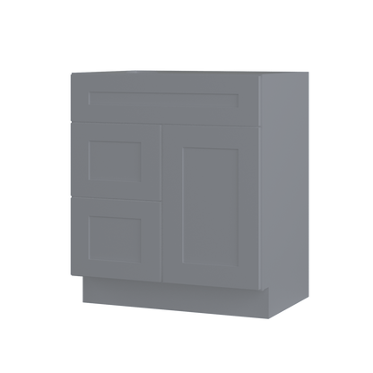 30 W x 21 D x 34.5 H Vanity Sink Base Cabinet with Right Drawers - Colonial Gray - Bathroom Vanities