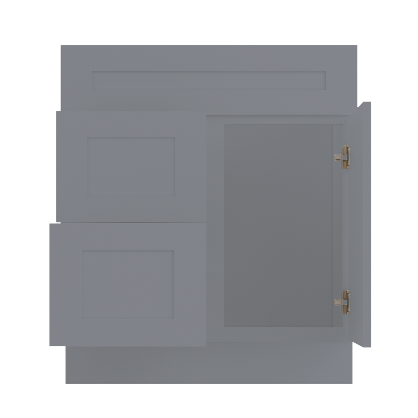 30 W x 21 D x 34.5 H Vanity Sink Base Cabinet with Right Drawers - Colonial Gray - Bathroom Vanities