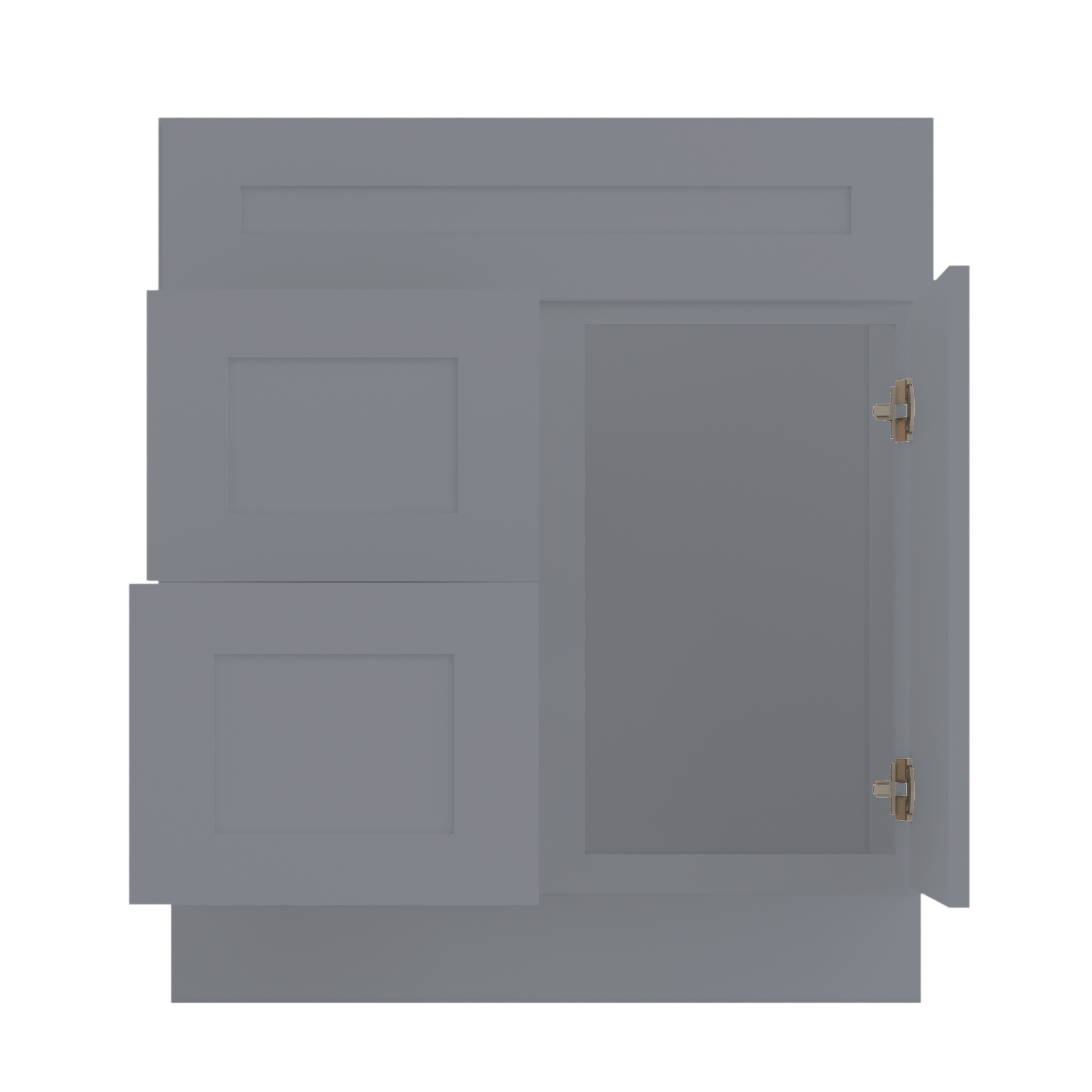 30 W x 21 D x 34.5 H Vanity Sink Base Cabinet with Right Drawers - Colonial Gray - Bathroom Vanities