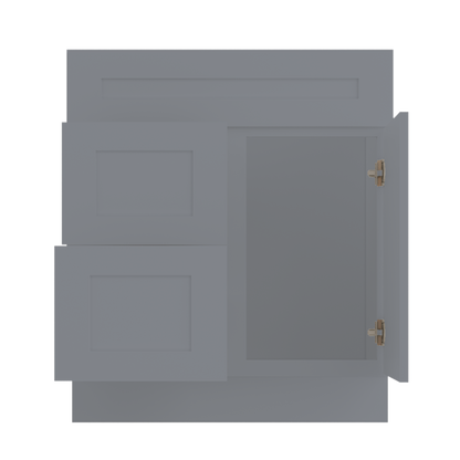 30 W x 21 D x 34.5 H Vanity Sink Base Cabinet with Right Drawers - Colonial Gray - Bathroom Vanities