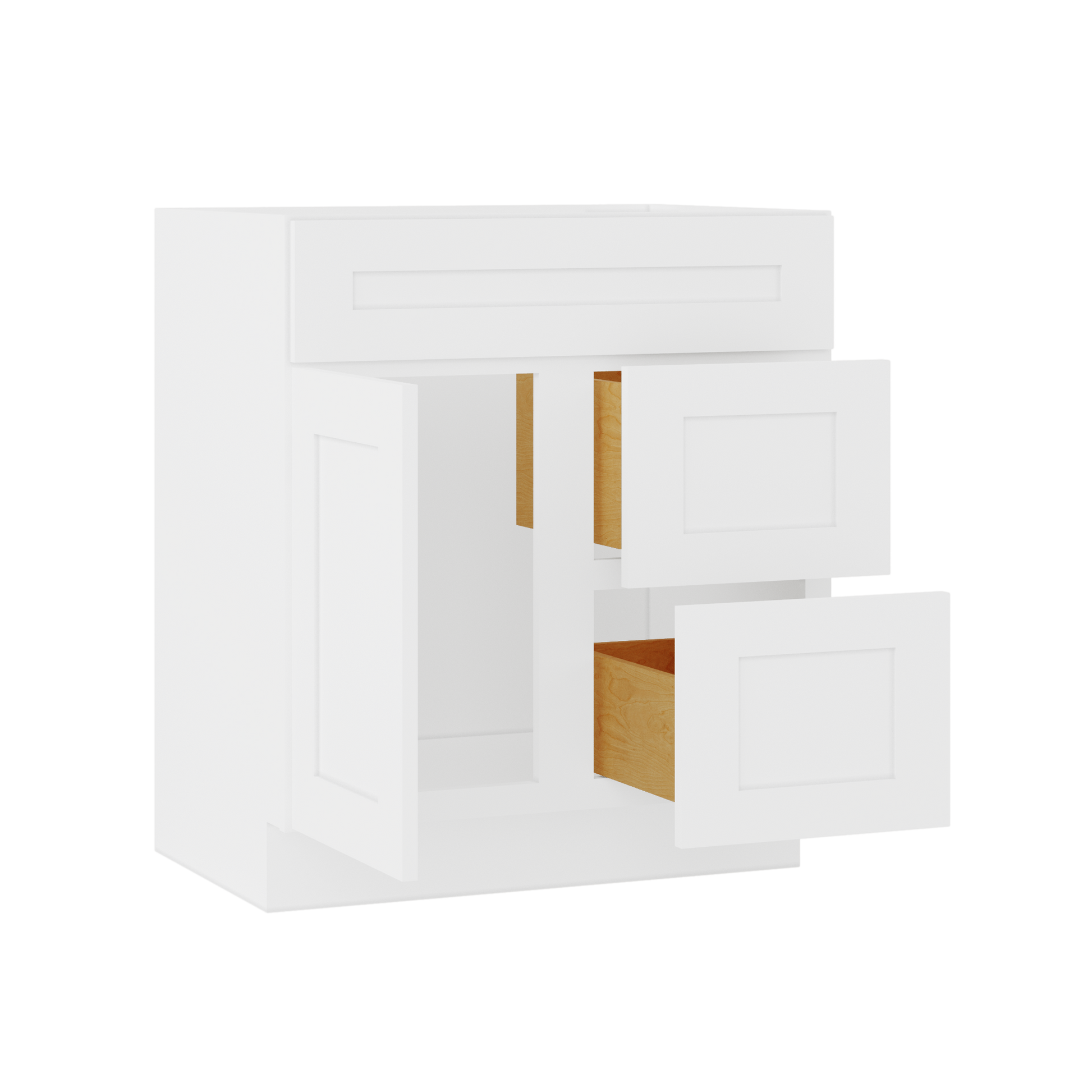 30 W x 21 D x 34.5 H Vanity Sink Base Cabinet with Right Drawers - Alpina White - Bathroom Vanities