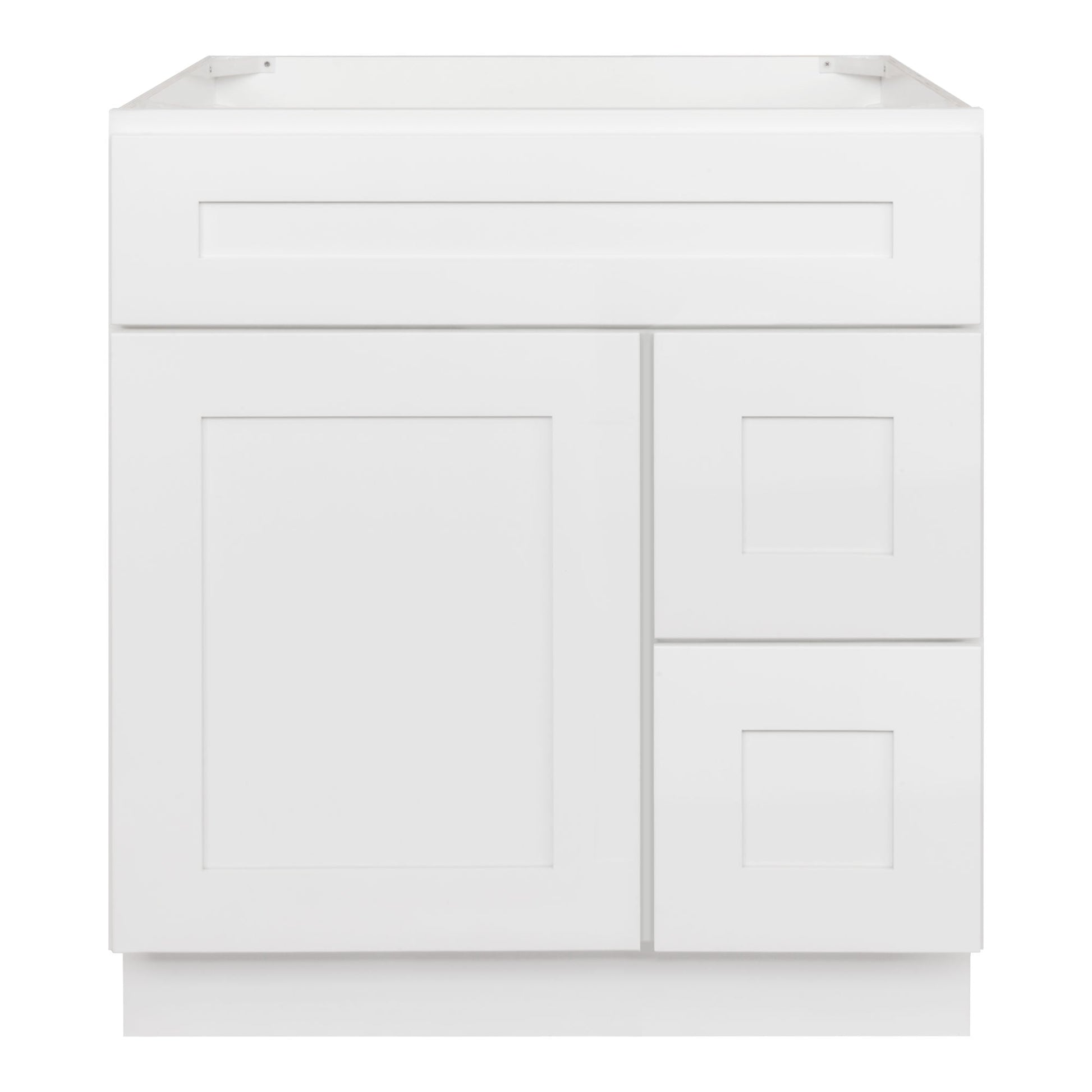 30 W x 21 D x 34.5 H Vanity Sink Base Cabinet with Right Drawers - Alpina White - Bathroom Vanities