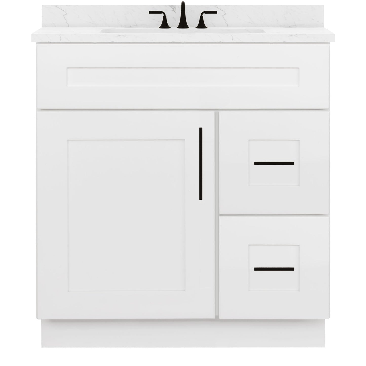 30 W x 21 D x 34.5 H Vanity Sink Base Cabinet with Right Drawers - Alpina White - Bathroom Vanities