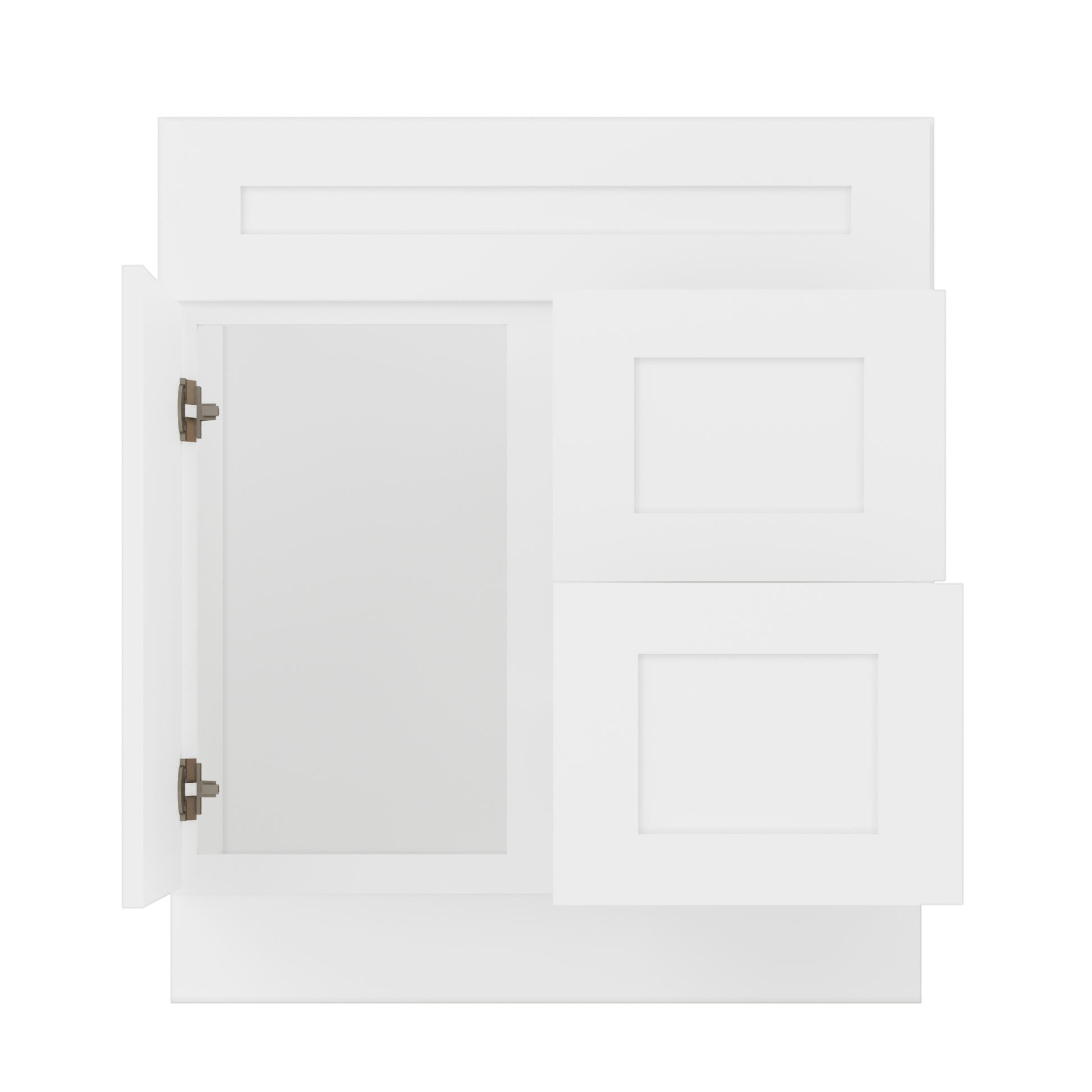 30 W x 21 D x 34.5 H Vanity Sink Base Cabinet with Right Drawers - Alpina White - Bathroom Vanities