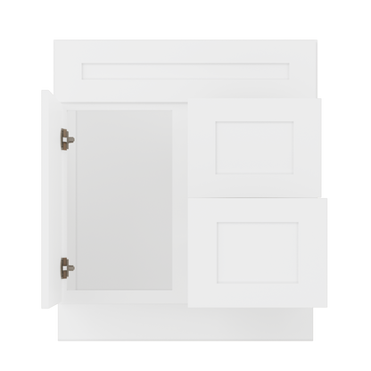 30 W x 21 D x 34.5 H Vanity Sink Base Cabinet with Right Drawers - Alpina White - Bathroom Vanities