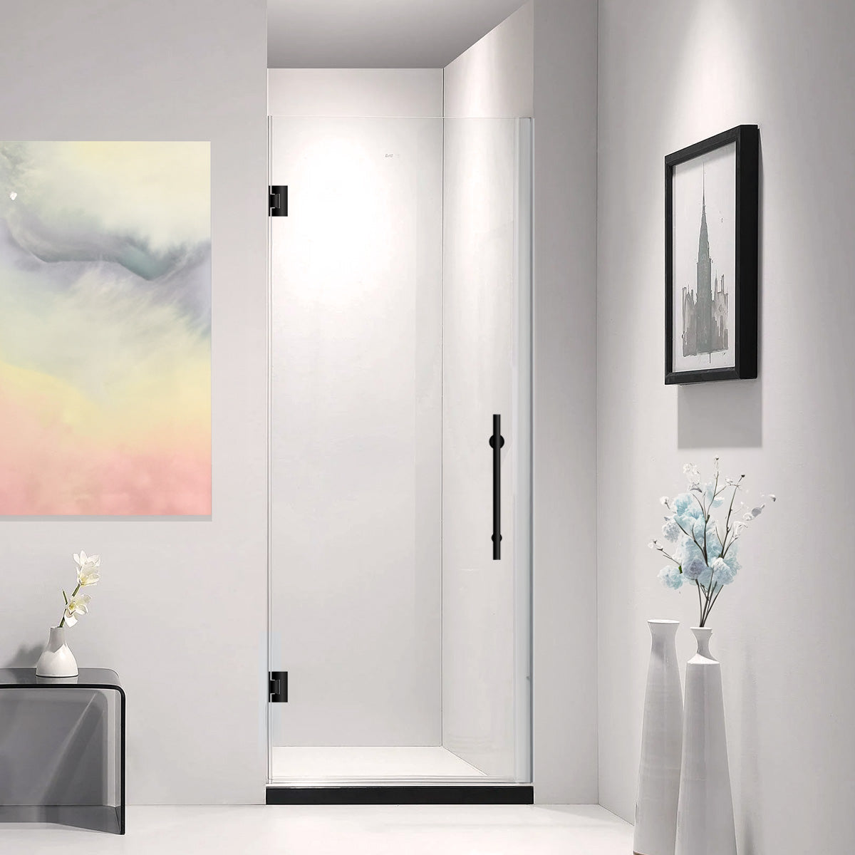 30 W x 72 H Swing-Out Shower Door ULTRA-E Matte Black - Shower Doors