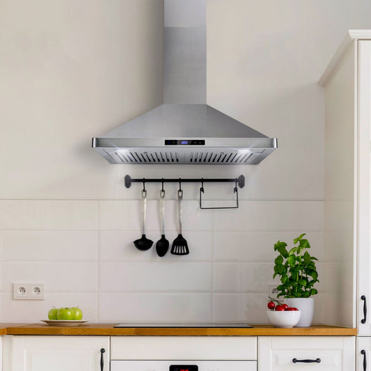 30’’ Wall Mount Pyramid Range Hood LH3-30 with LED - Range Hoods