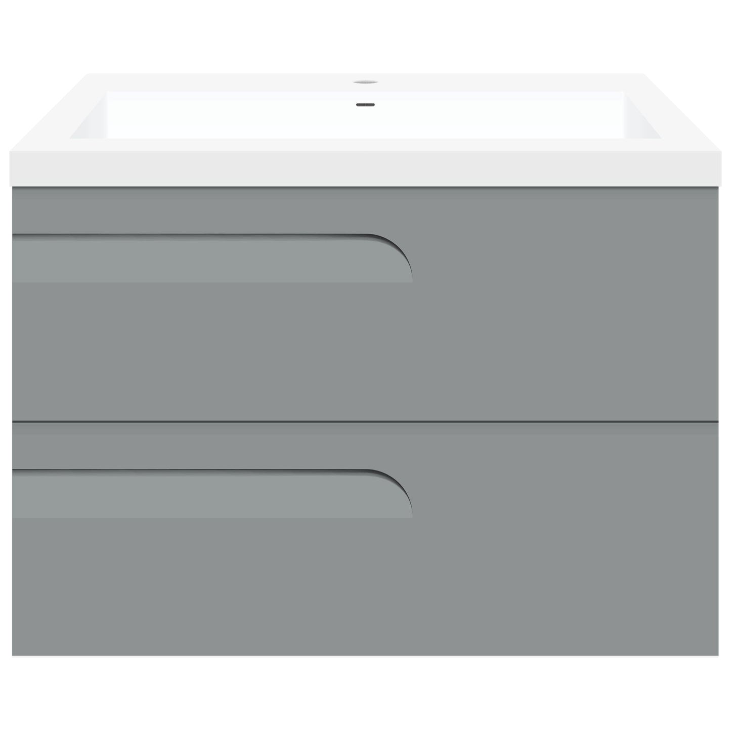 30’’ Wall Mount Single Sink Bathroom Vanity in Gray Gloss with Square Counter Top LV7W-30G - Bathroom Vanities