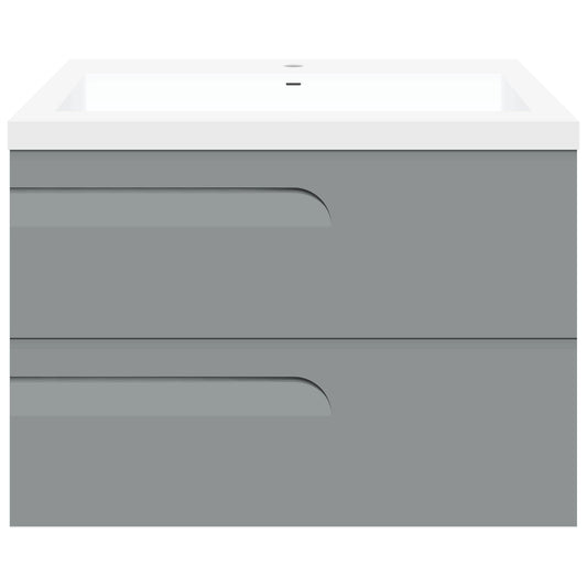 30’’ Wall Mount Single Sink Bathroom Vanity in Gray Gloss with Square Counter Top LV7W-30G - Bathroom Vanities