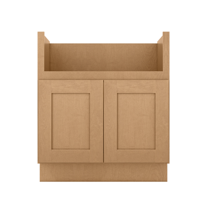 30’’W Farmhouse Sink Base Cabinet Shaker Toffee - Kitchen Cabinets