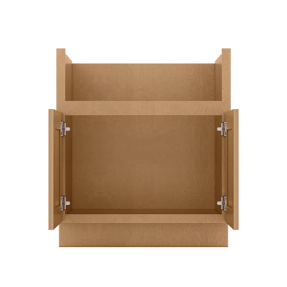 30’’W Farmhouse Sink Base Cabinet Shaker Toffee - Kitchen Cabinets