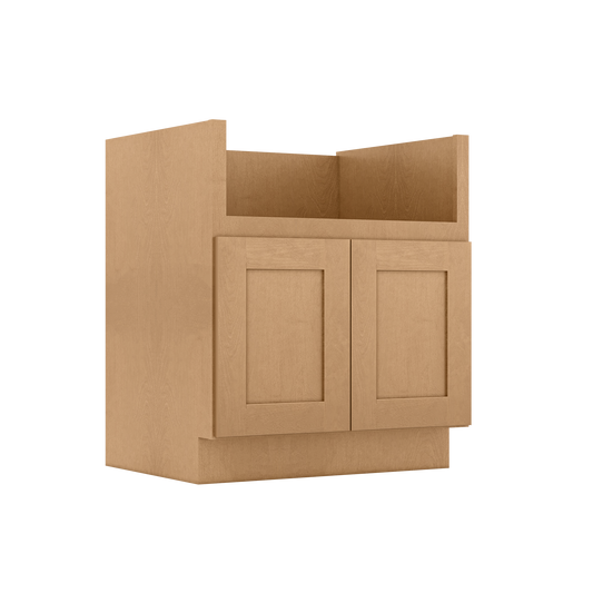 30’’W Farmhouse Sink Base Cabinet Shaker Toffee - Kitchen Cabinets