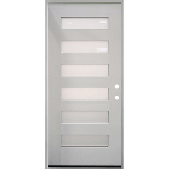 6-LITE SHAKER, ACID ETCH FIBERGLASS DOOR UNFINISHED WHITE