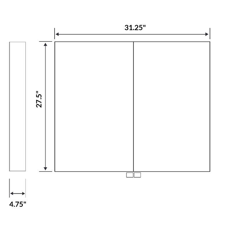 31 1/4 W x 27 1/2 H Mirrored Medicine Cabinet LMC2-32 - Mirrors