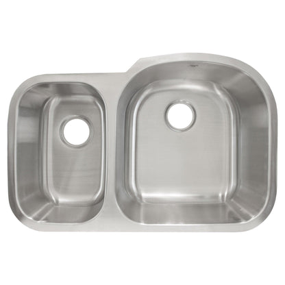 31 in Undermount Stainless Steel 40/60 Double Bowl Kitchen SinkL 201L - Sinks