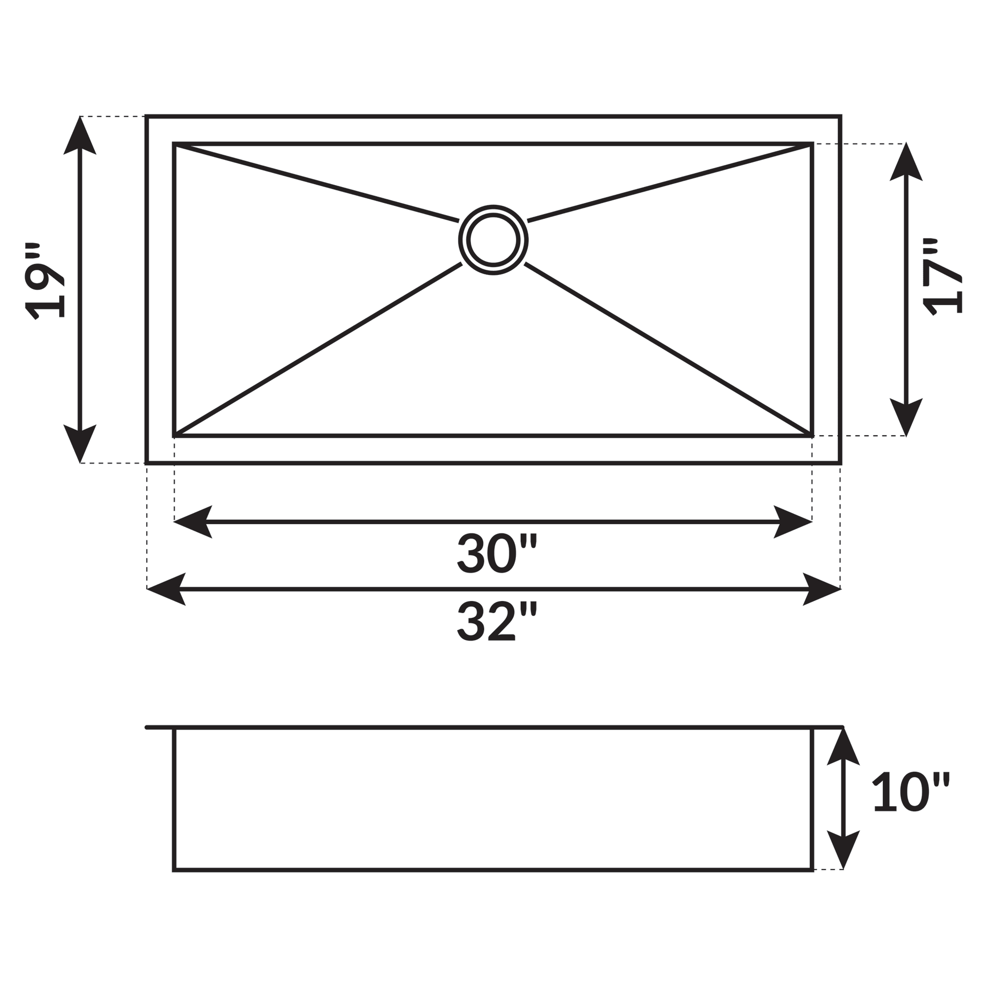 32 in Zero-Radius Undermount Stainless Steel Single Bowl Kitchen Sink LP2 - Sinks